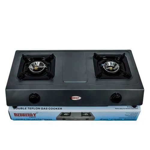 Redberry Teflon Table Top Double Burner - Auto ignition, Energy saving, Stainless steel burner