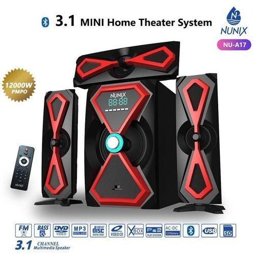 Nunix A17 3.1 CH Home Theatre Speaker System - 12000W PMPO, Bluetooth, USB/SD/FM