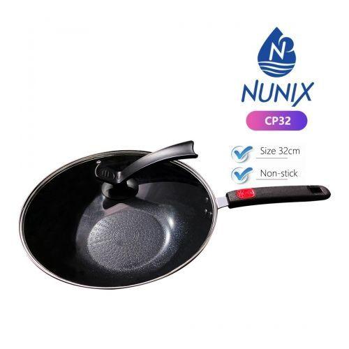 Nunix Non-Stick Wok Deep & Stir-Frying Pan (32 Cm) - Heavy Duty, Non Stick surface