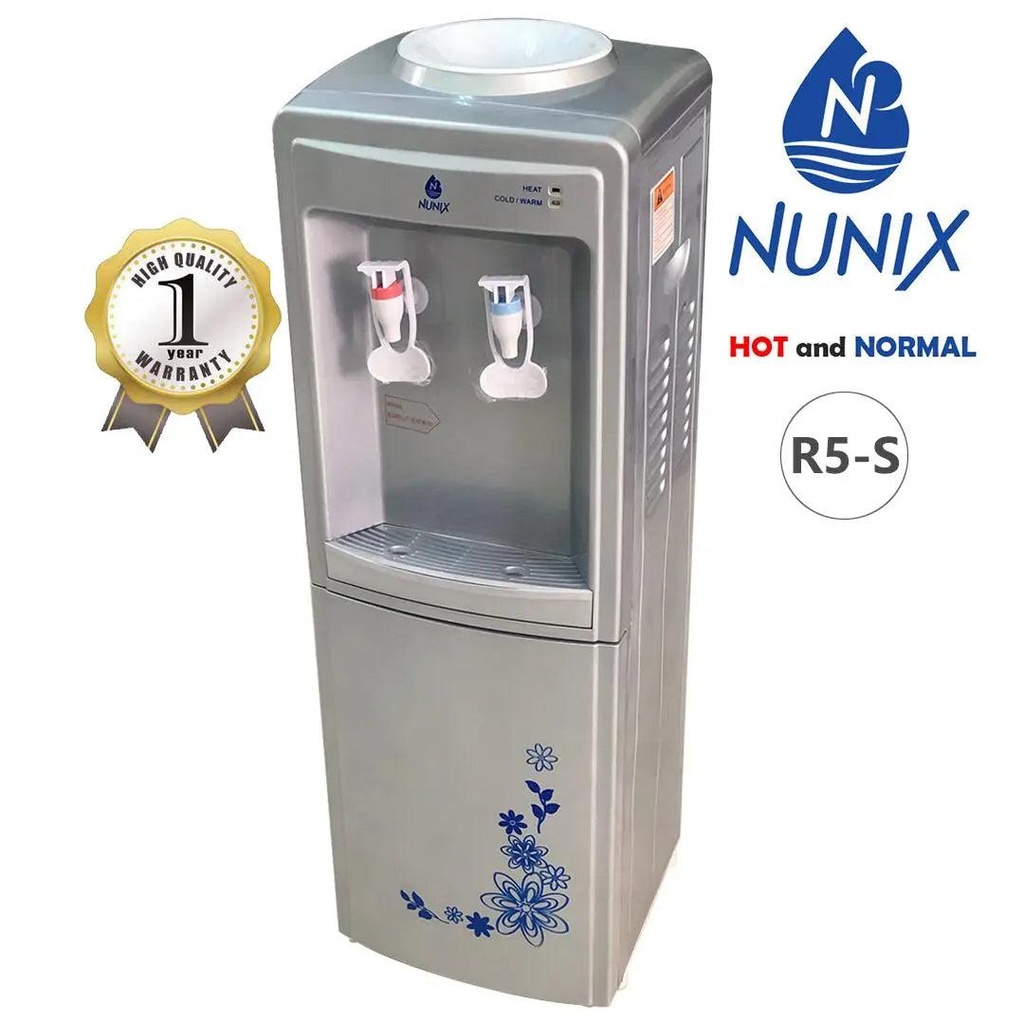 Nunix R5-S Hot And Normal Water Dispenser - Free Standing water dispenser, Storage cabinet in bottom,Stainless steel tank for hygienic water
