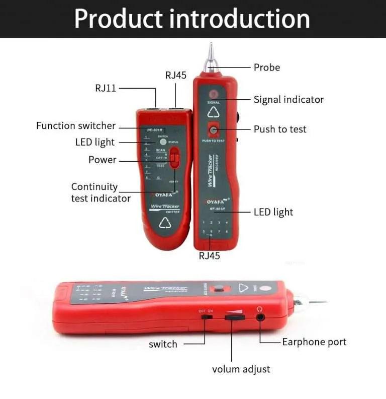APKR Cable Break Finder Tester RJ45, RJ11 (YW-801B) - For the project telephone net cable, computer net cable, and any other metal conductive cable