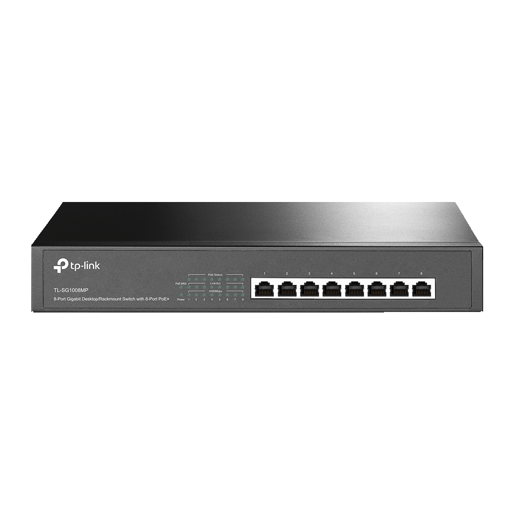 TP-Link TL-SG1008MP 8-Port Gigabit Desktop/Rackmount Switch - with 8-Port PoE+,  10/100/1000Mbps RJ45 ports