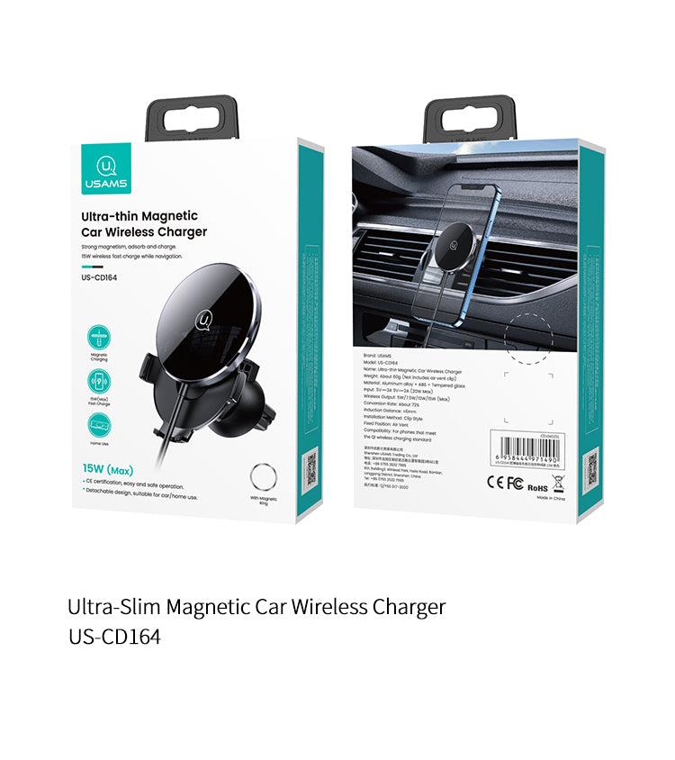 USAMS US-CD164 Ultra-Slim Magnetic Car Wireless Charger 15W(Also For Home Use)