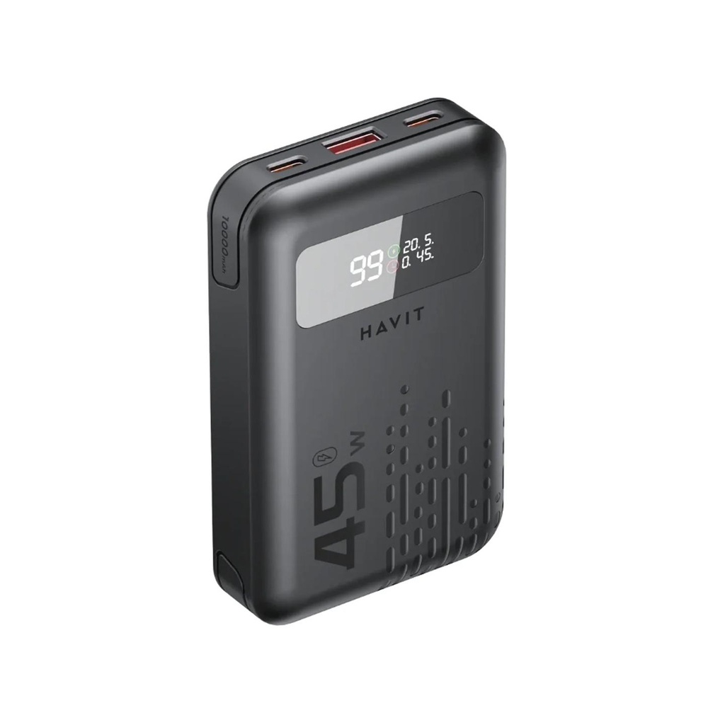 [PB5211-RM-HW] Havit PB5211 10200mAh 45W Laptop Charging Power Bank – High‑Capacity Portable Charger with USB‑C PD 45W Fast Charging for Laptops, Smartphones, Tablets, and USB Devices
