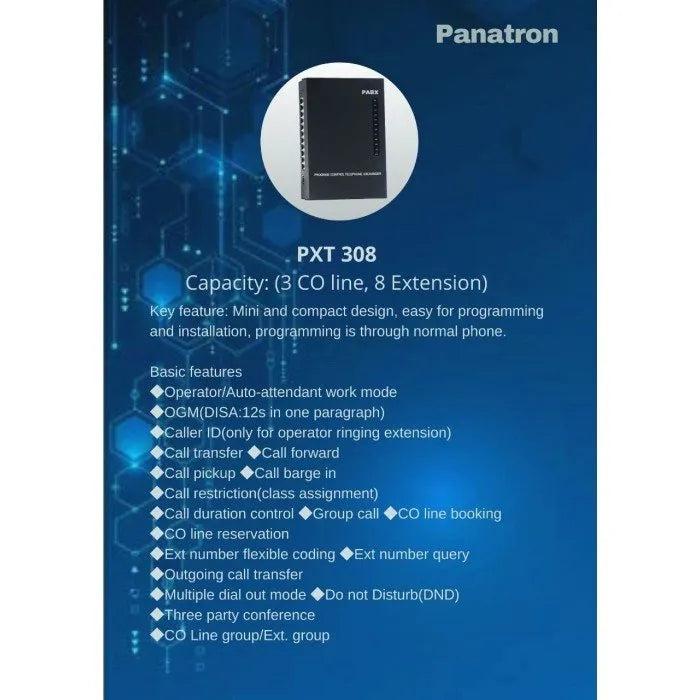 Panatron PXT308 Master Telephone PABX  Caller ID - 3 Lines, 8 Extentions