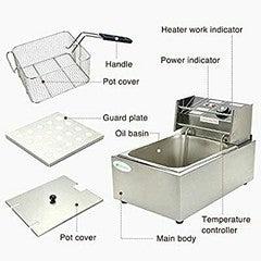 OwnGreat OG-DF10 Electric Deep Fryer - Single 6Litres Tank Capacity, Easy to use, Temperature gauge