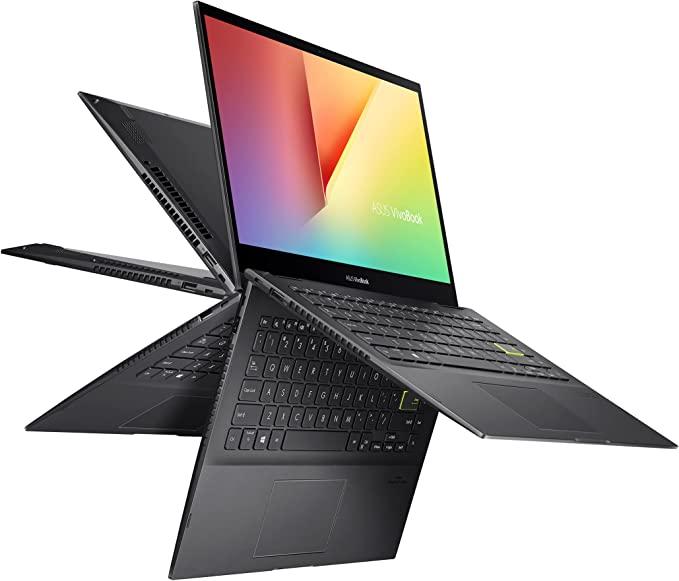 ASUS Vivobook Flip 14 TP470EA-EC476W Laptop (90NB0S01-M00F50) - Intel Core i5, 11th Gen 1135G7, 256GB SSD, 8GB RAM, 14" Inch FHD Display Touch Screen, Win 11 Home, 1-Year Warranty