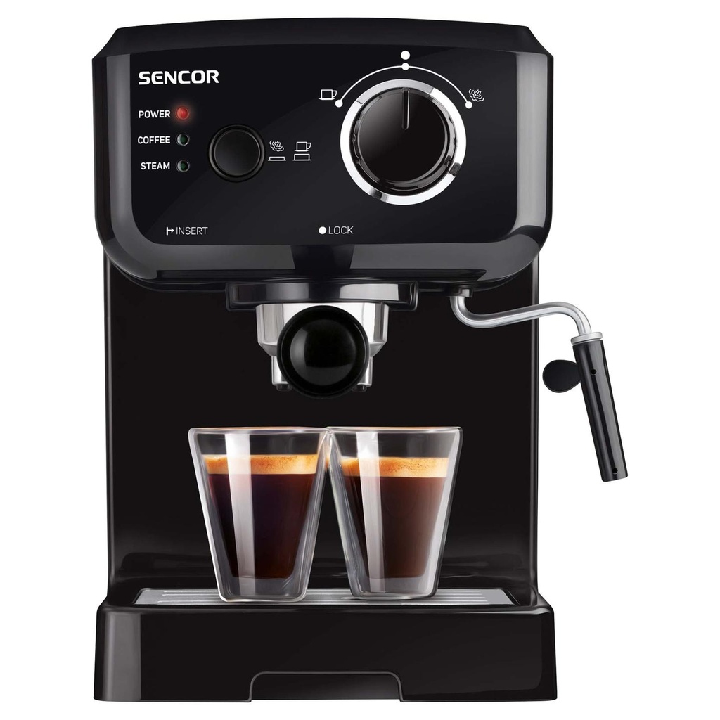Sencor SES 1710BK Espresso Machine Cofffe Maker  - 1140W, 4kg, 1.5L 15 Bar