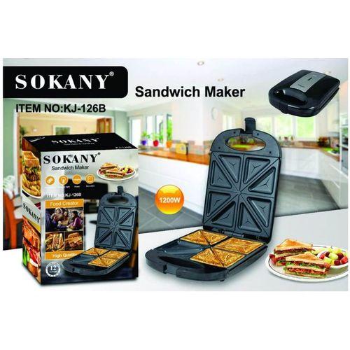 Sokany Sandwich Maker (KJ-126B) - Non-stick, 4 slices sections