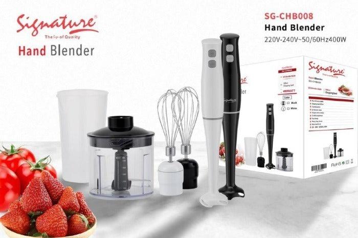 Signature SG-CHB008 3in1 Signature Hand Blender  - Powerful motor, Electric Hand Blender, Chopping bowl with 500ml capacity