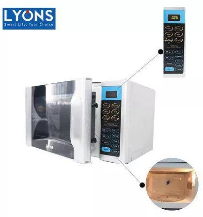 Lyons D70H20AL-D4 Microwave Oven - 20 Liters, Digital Control, Digital Clock, Program Cooking