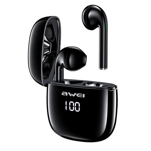 Awei T28P TWS True Wireless Sports Earbuds - With Charging Case 500mAh, BT V5.0,LED Display