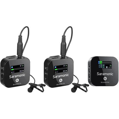 Saramonic Blink 900 B2 Dual Channel Wireless Microphone System – Professional 2.4GHz Lavalier Mic Kit for Video Production, Vlogging, Interviews, and Content Creation