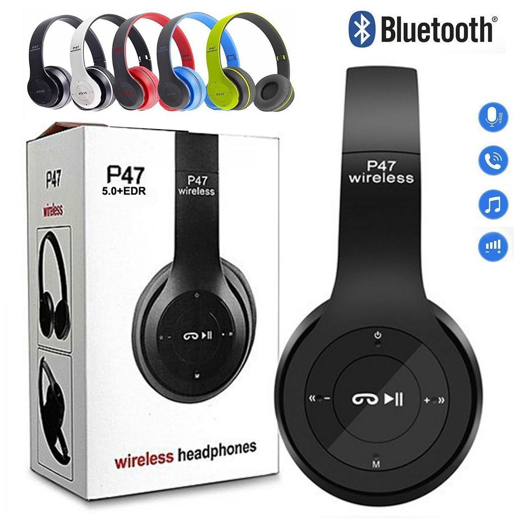 P47 Wireless Bluetooth Foldable Headset With Microphone