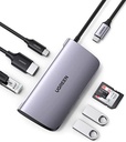 UGREEN  USB-C Multifunction Adapter 7 in 1 (CM121) - USB-C to 3*USB 3.0 + HDMI + RJ45 + SD/TF Converter (Gray)