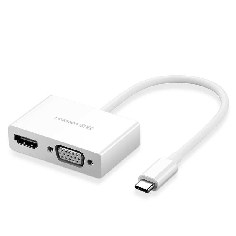UGREEN USB-C to HDMI + VGA Converter – White – MM123