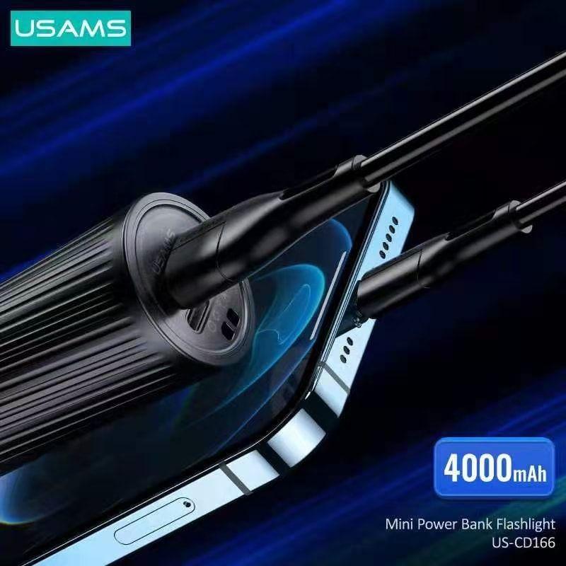USAMS US-CD166 Mini Power Bank Rechargeable LED Flashlight 4000mAh (4KCD 16601)