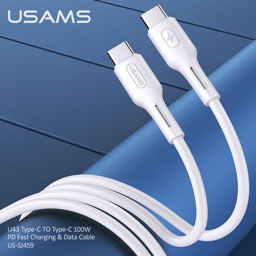 USAMS US-SJ459 U43 Type-C to Type-C 100W PD Quick Charge Data Sync Charging Cable, 1.2m(SJ459USB01)