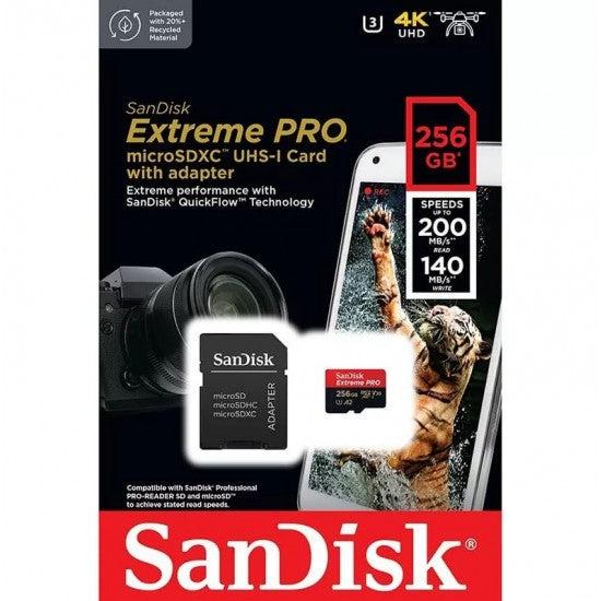 [EXTREME-PRO-CM-OT-256] SanDisk 256GB Extreme PRO microSD 200MB/s UHS-I SDXC Memory Card
