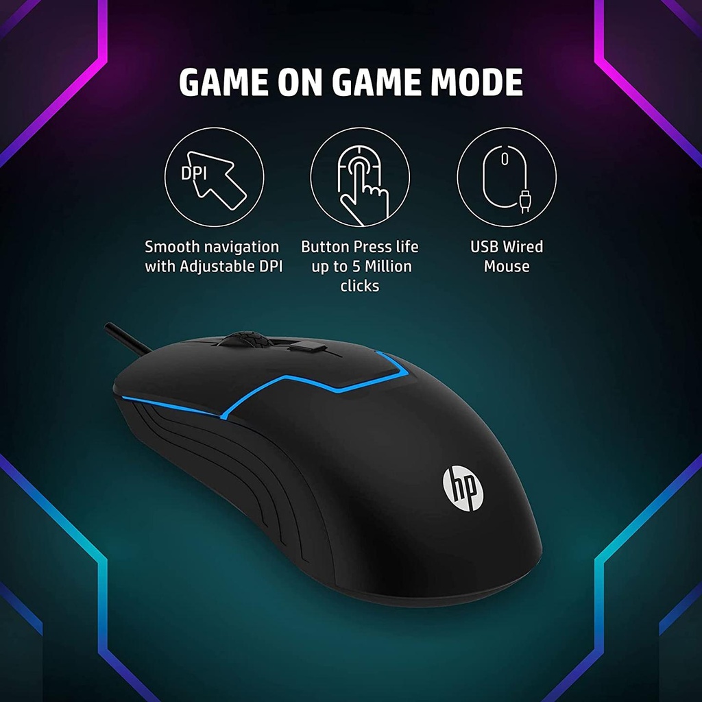 HP USB Gaming Mouse M100S Black - 4QM87AA
