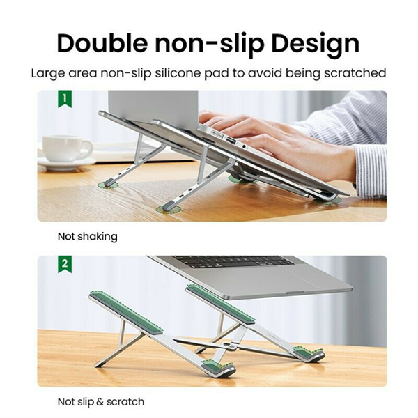 UGREEN LP451 Foldable Adjustable Laptop Stand UG-40289 – Portable Ergonomic Laptop Holder for Desk, Home & Office Use