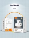 LDNIO Fast Charging Wall Socket - 2 Way Power Socket, 1 USB-C & 2 USB-A - PD & qc3.0 - SC2311
