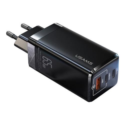 USAMS US-CC110 T33 65W Mini GaN Three Ports Fast Charging USB Charger Power Adapter(CC110TC01)