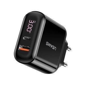 USAMS US-CC085 T23 QC3.0+PD3.0 Digital Display Fast Charger (CC85TC01)