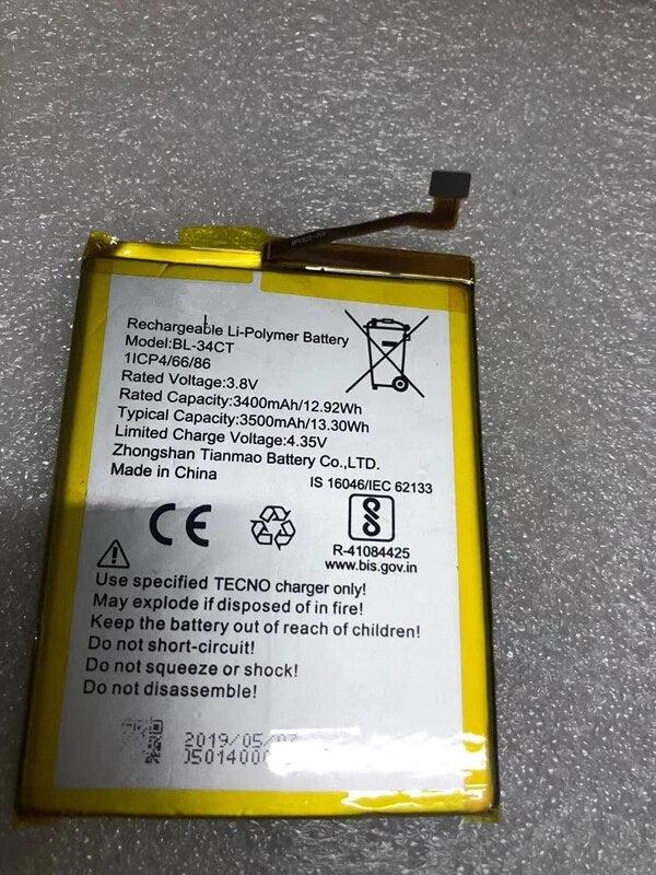 Tecno Spark 3 Pro Smartphone Replacement Battery (BL34CT)