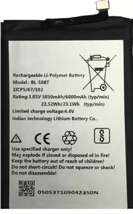 Tecno Pouvoir 4 Pro Smartphone Replacement Battery (BL-58BT)