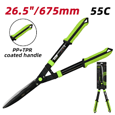 Deli EDL580421 26.5" 680mm Hedge Shears – Heavy Duty Professional 55 Carbon Steel Blade with Teflon Coating for Hedge Trimming, Landscaping, and Garden Maintenance