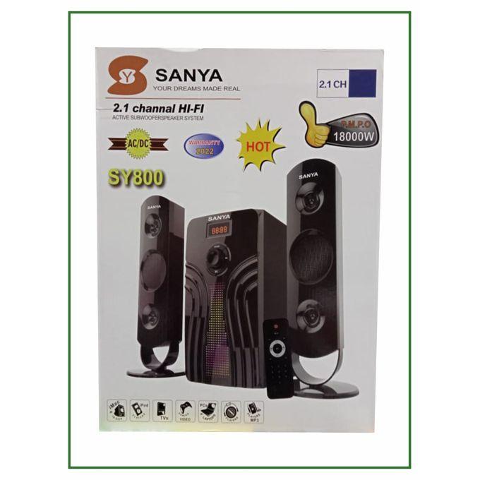 Sanya (SY800) 2.1CH 18000W PMPO Bluetooth Subwoofer With Aux/FM