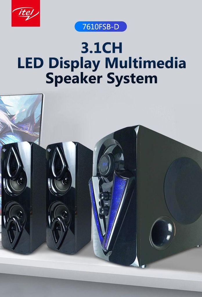 Itel 7610FSB-D 3.1CH Sub Woofer Multimedia Speaker System