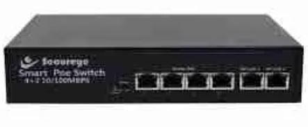 Secureye 4-Port Fast Ethernet PoE Switch + 2FE Uplink – Network Switch (S-4FE-2UE-LD-AI-VLAN)