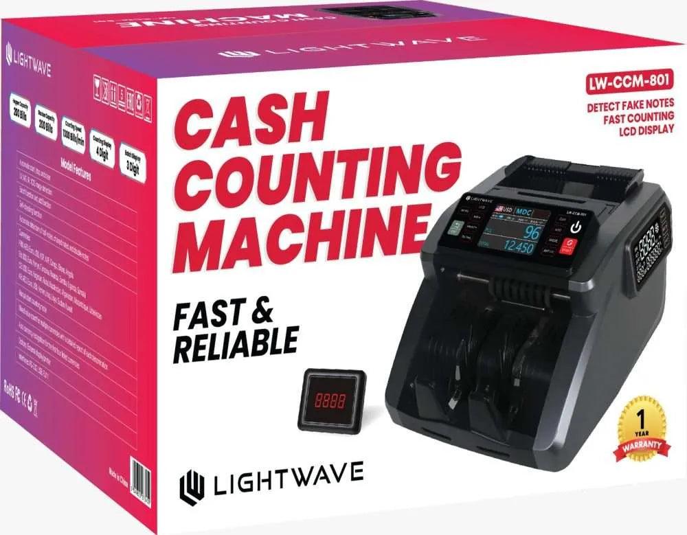 Lightwave LW-CCM-801 Cash Counting Machine – Professional Heavy Duty Banknote Counter for Offices, Banks, Retail, and Commercial Applications