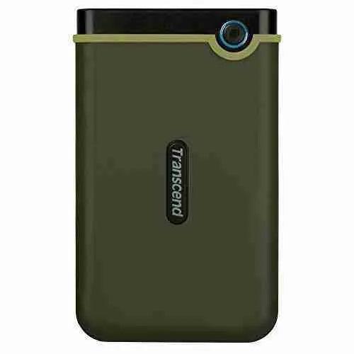 [TS2TSJ25M3G-ES-DS] Transcend 2TB External Hard Drive USB 3.1 (TS2TSJ25M3G) – Shockproof Portable HDD, Military Green