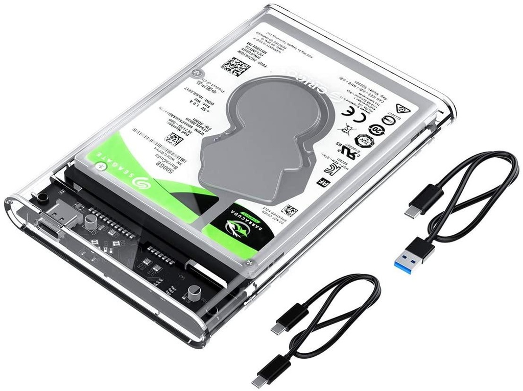 ORICO 2.5 External Drive Enclosure SATA to USB C 3.1 Gen2 6Gbps Transparent Hard Disk Adapter