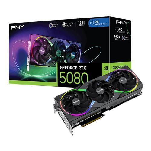 [RTX 5080 ARGB EPIC-X-PG-DS] PNY GeForce RTX 5080 ARGB EPIC-X RGB OC Triple Fan 16GB GDDR7 Graphics Card
