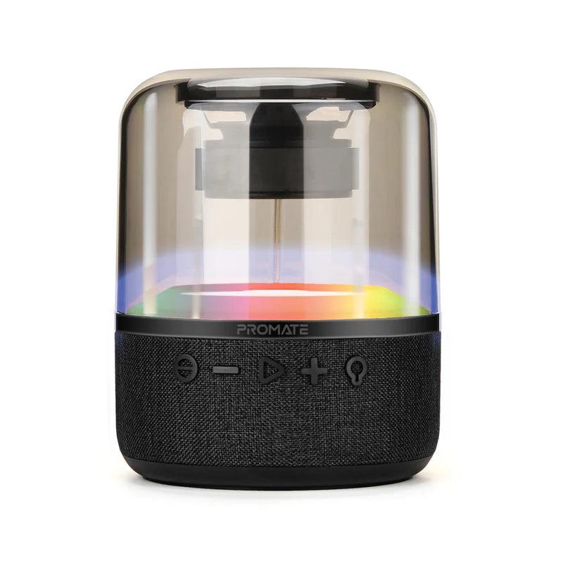 Promate Glitz‑L 10W HD LumiSound® 360° Surround Sound Speaker with LED Light Show and TWS – Premium Portable Wireless Audio System for Events, Parties, Home Entertainment, and Professional Use