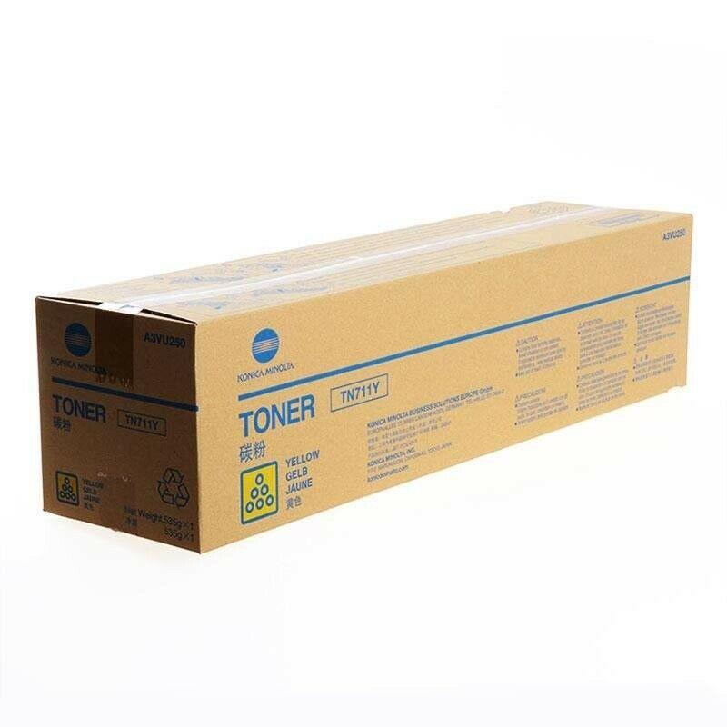 Genuine Konica Minolta TN711Y Yellow Toner Cartridge (A3VU250)