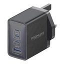 Promate GANPORT4-67PD 67W PD Power Delivery Charger – High‑Speed Compact USB‑C Charger for Laptops, Smartphones, Tablets, and Professional Devices