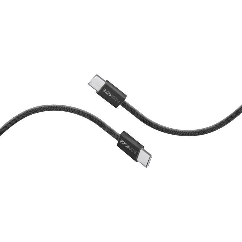 Promate EcoLine-CC200 60W USB-C Cable – High-Speed Durable Charging and Data Transfer Cable for Smartphones, Laptops, and Professional Devices