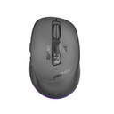 Promate Blix-3M Triple Mode Rechargeable Wireless Mouse – Bluetooth & 2.4GHz Silent Click High Precision Ergonomic Optical Mouse for Office, Home, Laptop, and Professional Use