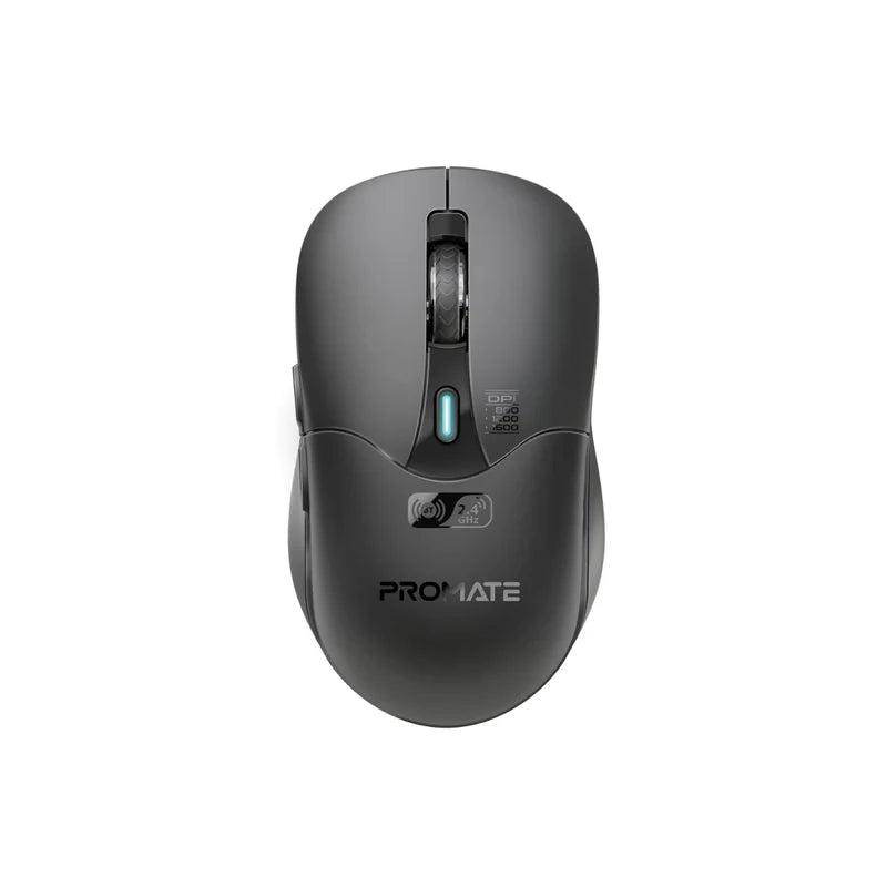 Promate SAMO Dual Mode Rechargeable Wireless Mouse – Bluetooth & 2.4GHz Ergonomic High Precision Rechargeable Optical Mouse for Office, Home, Laptop, and Professional Use