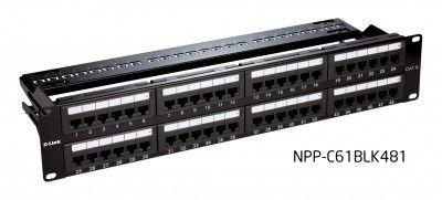 D-LINK 48 Port CAT6 UTP Fully Loaded Patch Panel (NPP-C61BLK481)