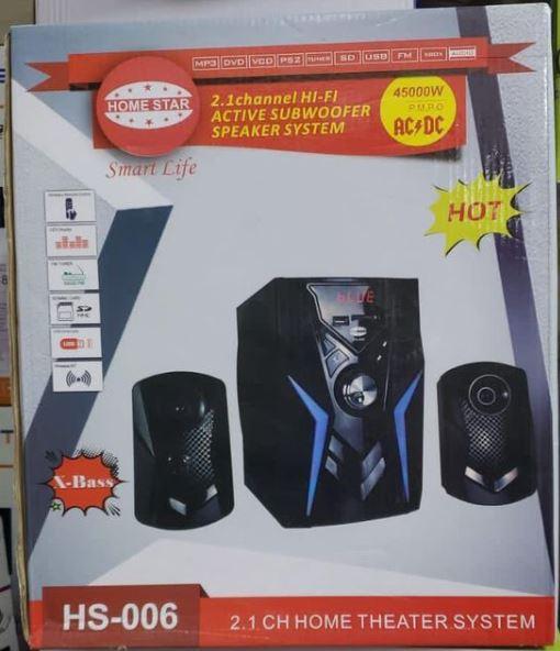 Homestar HS-006 2.1CH Multimedia Subwoofer Speaker System – Bluetooth, USB, FM Radio, Remote Control, Deep Bass