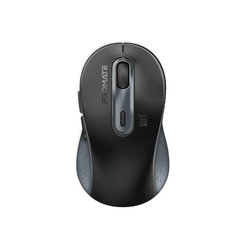 Promate KEN Dual Mode Wireless Optical Mouse – Bluetooth & 2.4GHz Ergonomic High Precision Optical Mouse for Office, Home, Laptop, and Professional Use