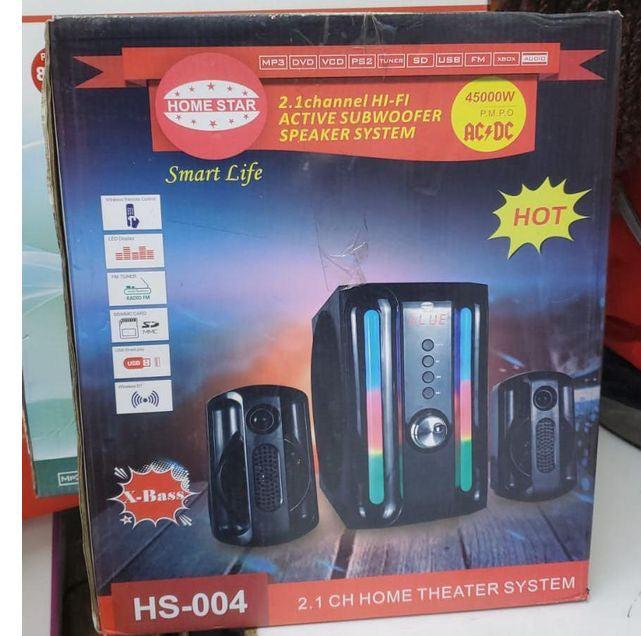 Homestar HS-004 2.1CH Multimedia Subwoofer Speaker System – Bluetooth, USB, FM Radio, Remote Control, Powerful Bass