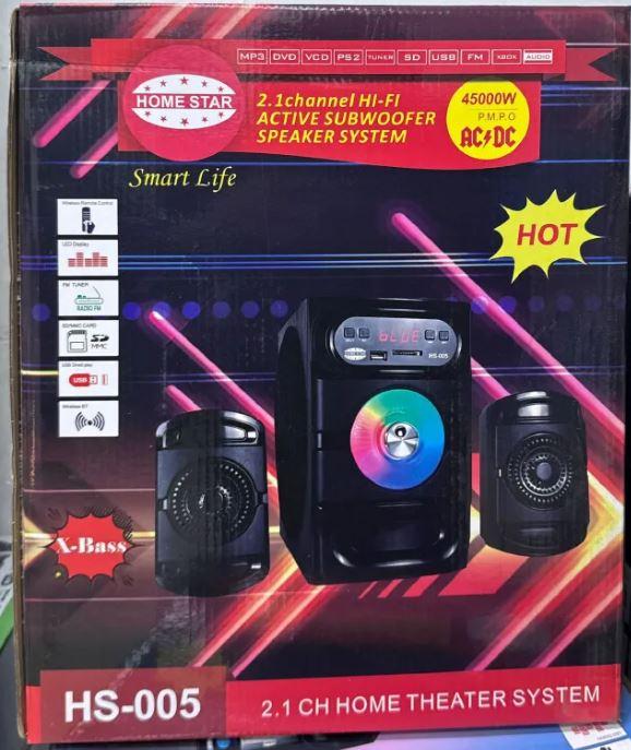Homestar HS-005 2.1CH Multimedia Subwoofer Speaker System – Bluetooth, USB, FM, Powerful Bass Home Audio