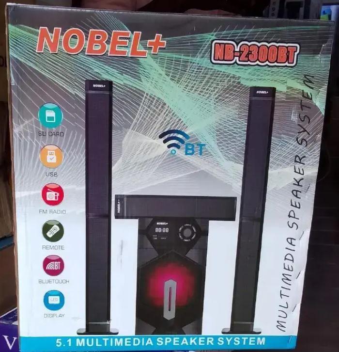 Nobel NB-2300 5.1CH Home Theater System with Subwoofer – 55000W PMPO, Bluetooth, Super Bass Tallboy Speakers